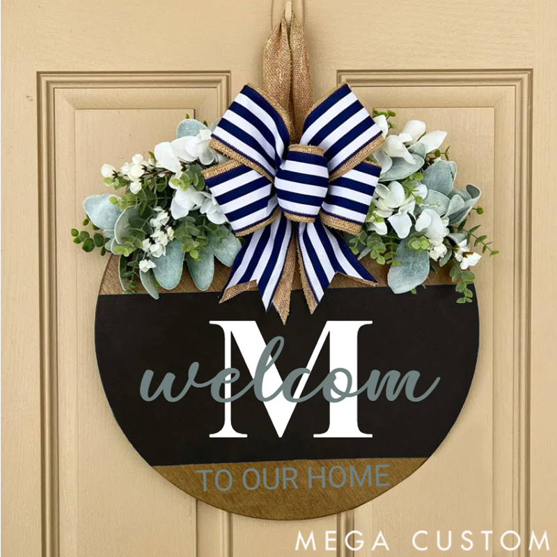 Personilzed Front Door Decor Last Name Welcome to Home Sign for Family