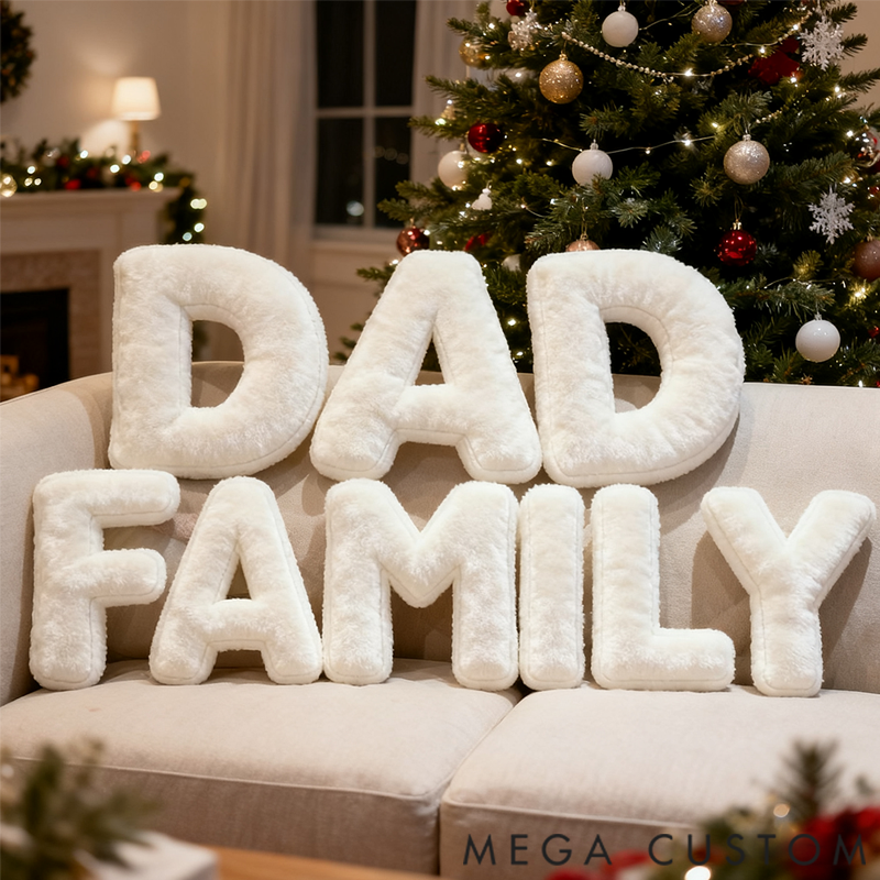 Personalized Graphic 3D Print Pillows Letter Shape Pillows Decor Christmas Gifts for Family