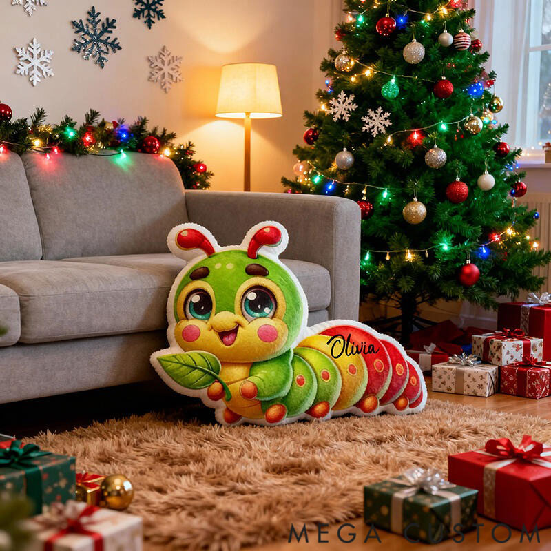 Personalized Graphic 3D Print Pillows Pillow, Custom Caterpillar Pillow with Name for Family