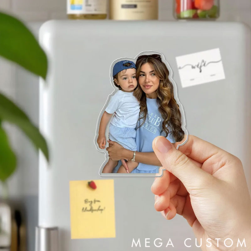 Personalized Custom Family Photo Acrylic Magnet: Family 2025 Photo Keepsake Gift Valentines Gift for Family