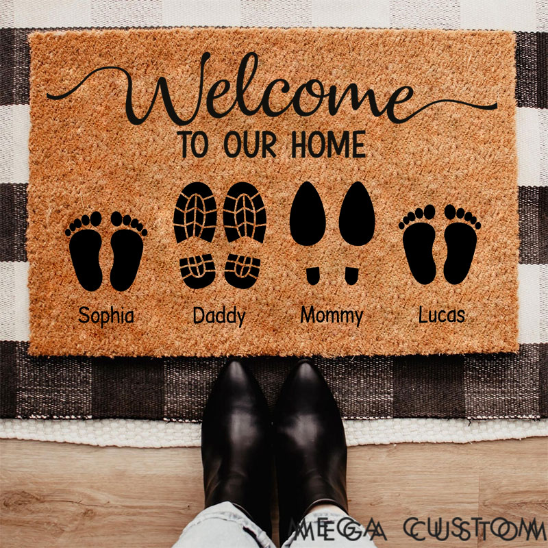 Personalized Doormat Welcome To Our Home Family