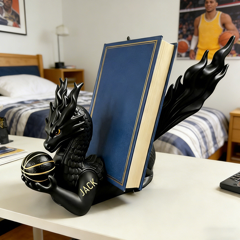 Personalized Black Dragon Book Holder 3D Printed Basketball Dragon Basketball Lovers