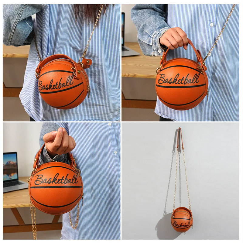 Personalized Basketball Style Spherical Bag with Initial Daily Sport Use Game Day Christmas Gift for Girl Basketball Lover