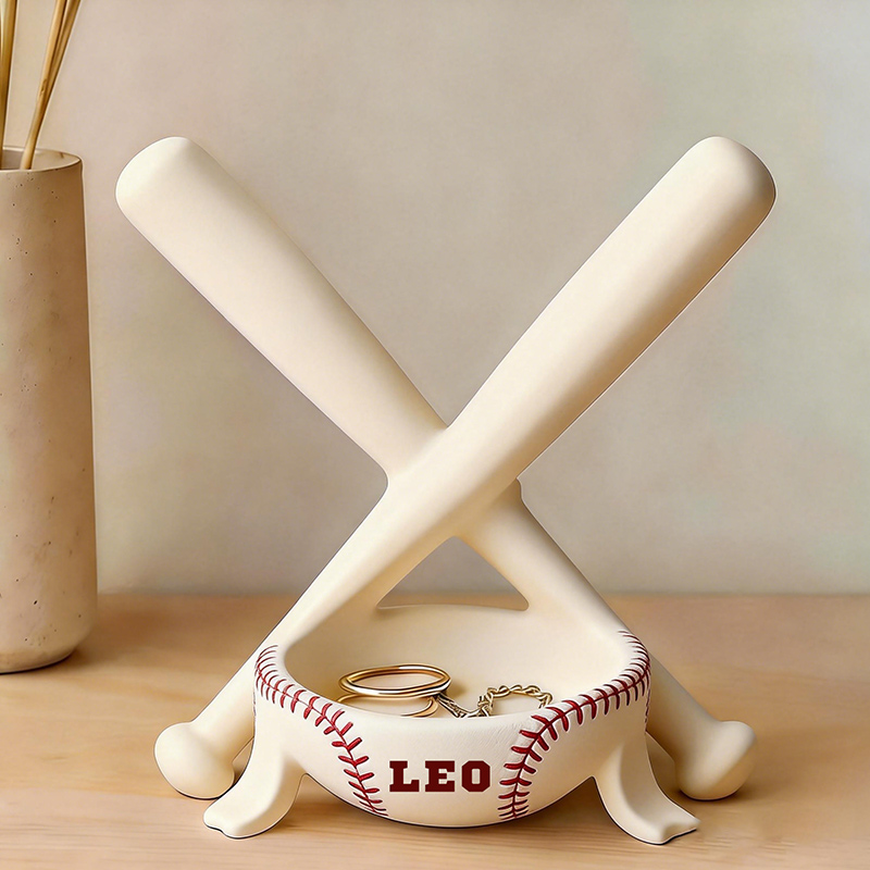 Personalized Baseball Bat Jewelry Holder 3D Printed with Custom Name and Baseball Bat Design for Girls and Teens 