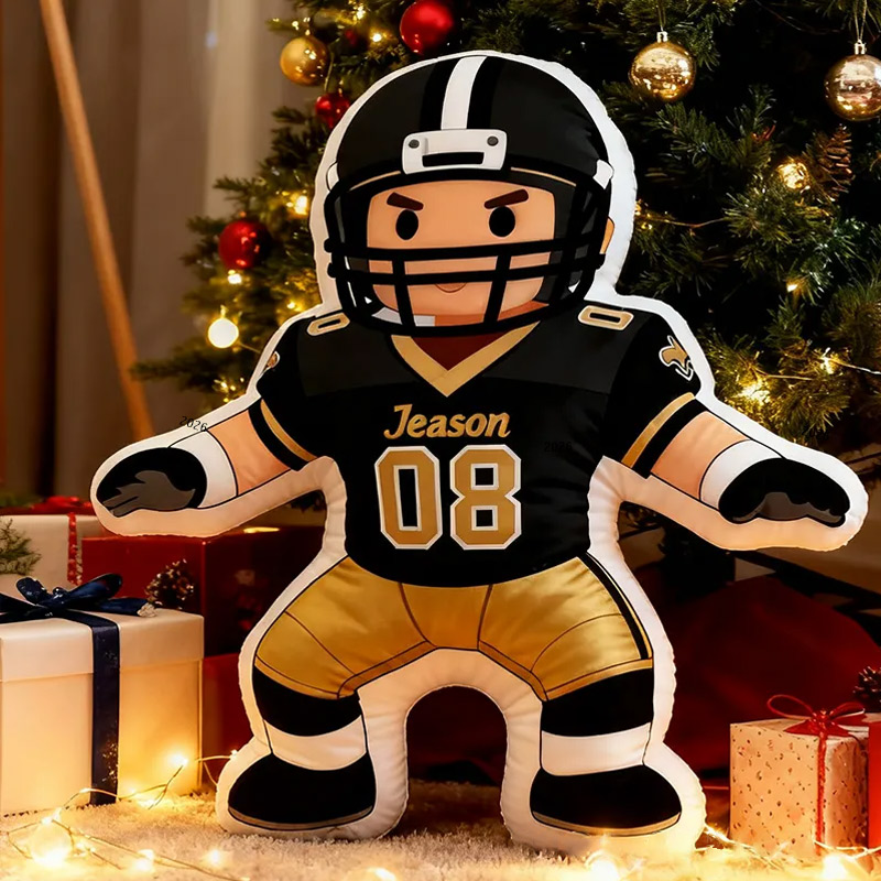 Personalized Football Player Pillow with Custom Name and Jersey Number