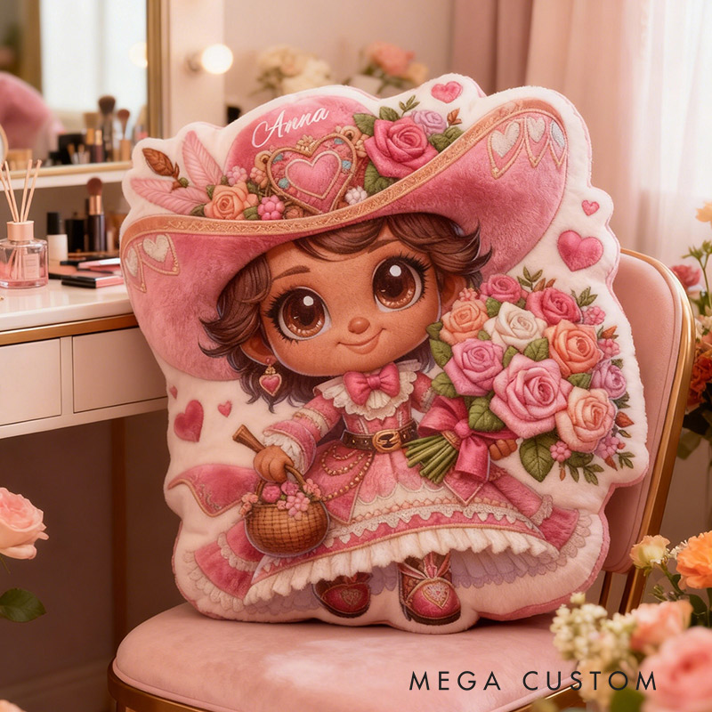 Personalized Garden Fairy Pillow with Custom Name Graphic 3D Print Roses Garden Fairy Pillow for Gardening Lovers