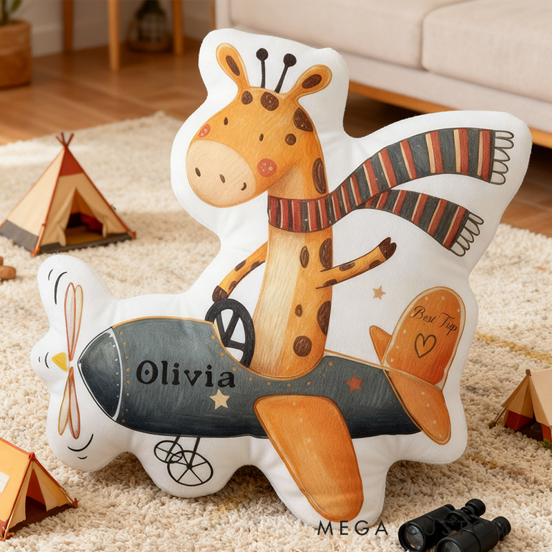 Personalized Giraffe Travel Pillow Graphic 3D Print Giraffe Best Trip Pillow Travel Souvenirs for Travel Lovers
