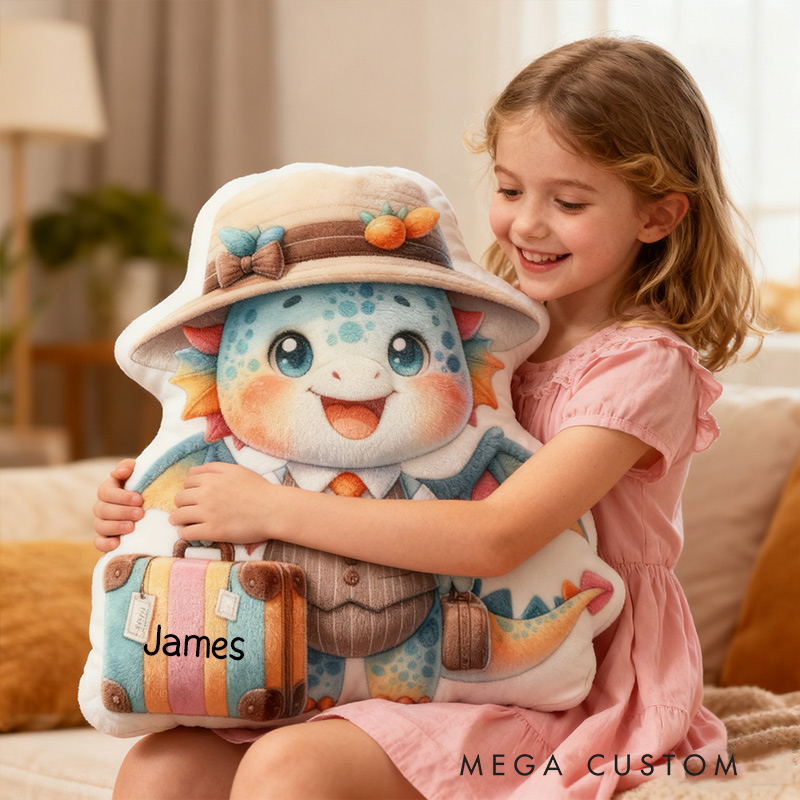 Personalized Dragon Travel Pillow Graphic 3D Print Cute Dragon Suitcase Pillow Travel Souvenirs for Travel Lovers