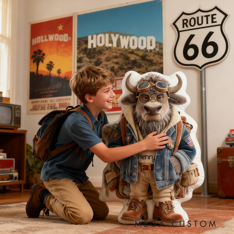 Personalized USA Travel Pillow Graphic 3D Print Western U.S. Backpacking Trip Pillow Travel Souvenirs for Travel Lovers