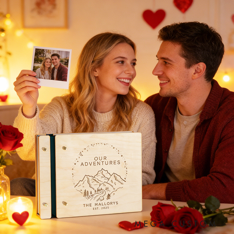 Personalized Travel Scrapbook Adventure Book Scrapbook Valentines Our Adventures Gift for Him or Her Couple's Travel Souvenir