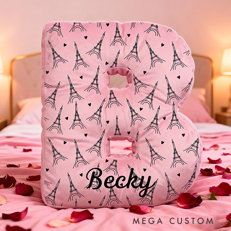 Personalized Paris Travel Pillow Graphic 3D Print Eiffel Tower Valentine's Day Paris Travel Souvenirs for Travel Lovers