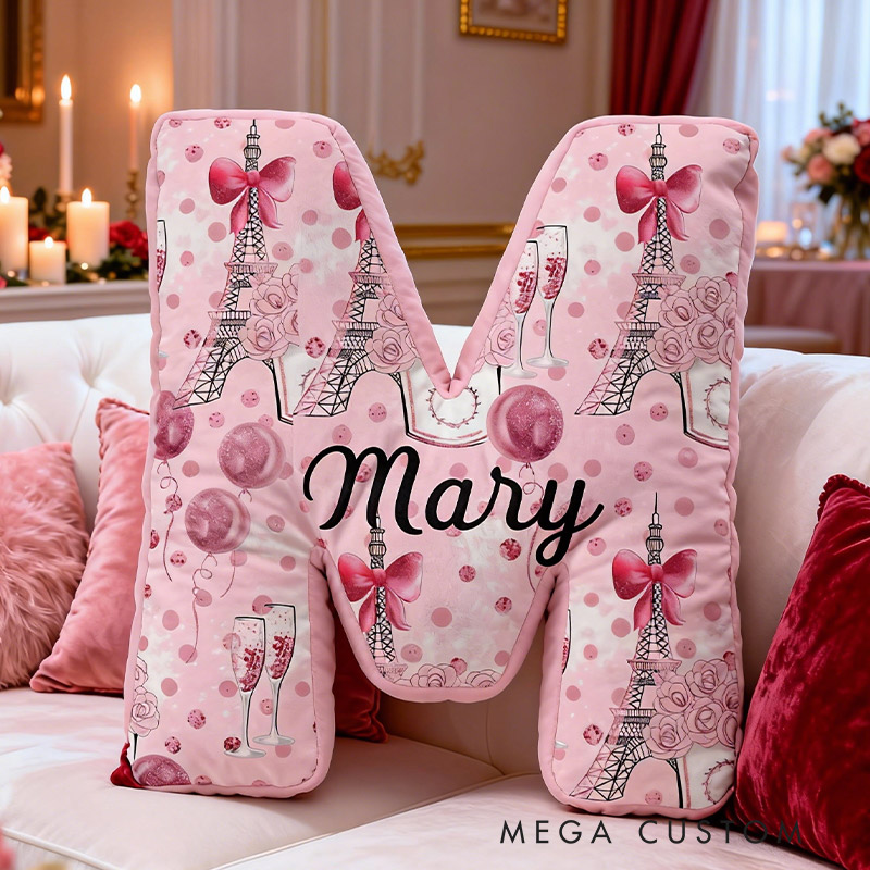 Personalized Paris Travel Pillow Graphic 3D Print Eiffel Tower Valentine's Day Vacation Date for Travel Lovers