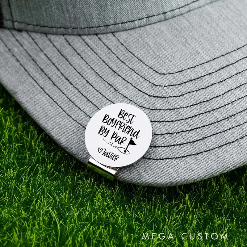 Personalized Best Husband By Par Golf Ball Marker Magnetic Hat Clip with Name Valentine's Day Birthday Gift for Golf Enthusiast