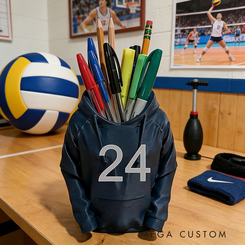 Personalized Hoodie Pencil Holder 3D Print Pencil Organizer Stand Sport Player Desktop Decor