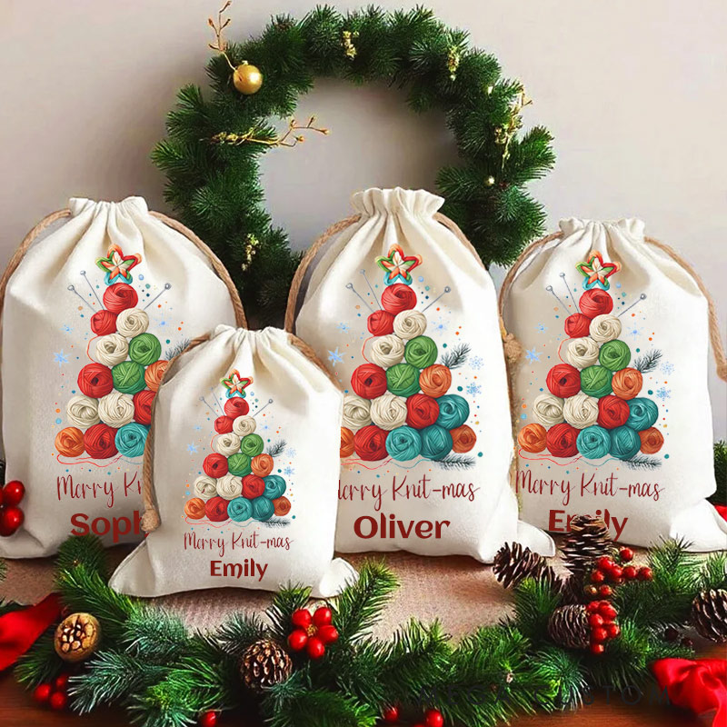 Personalized Knitting Bag Christmas 2025 Merry Kit-mas Gift for Knitting Lover for Grandma