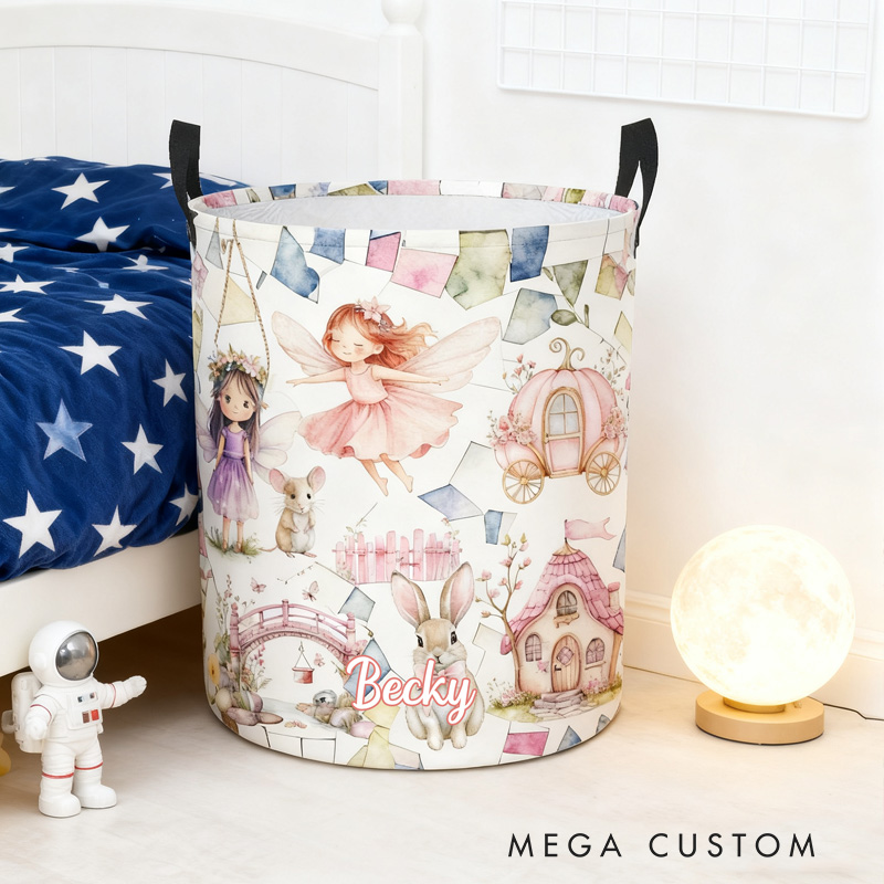 Personalized Garden Fairy Storage Basket Bunny Garden Fairy with Custom Name for Flower Gardening Lovers
