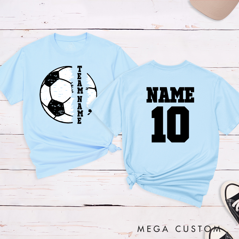 Personalized Soccer Team T-Shirt with Custom Name and Number