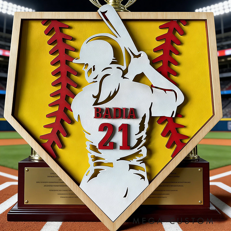 Personalized Softball Name Sign 3D Softball Plaque Gift for Softball Lovers Softball Girls