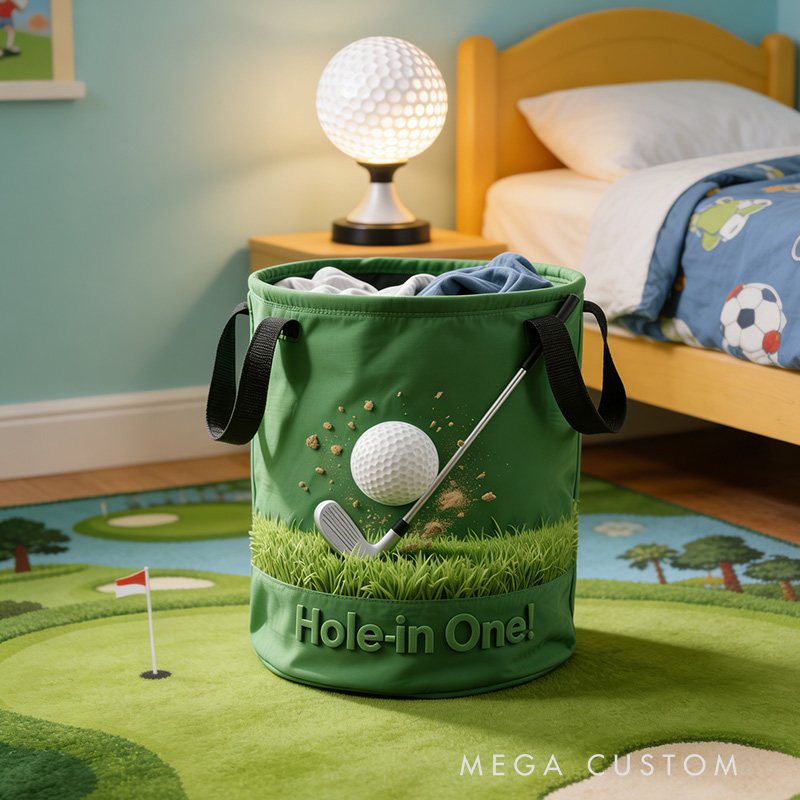 Personalized Golf Themed Storage Basket with Custom Text Name Gift for Golf Lovers