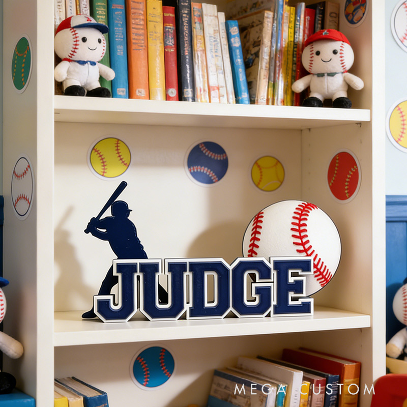 Personalized Baseball Name Sign Featuring Custom Name