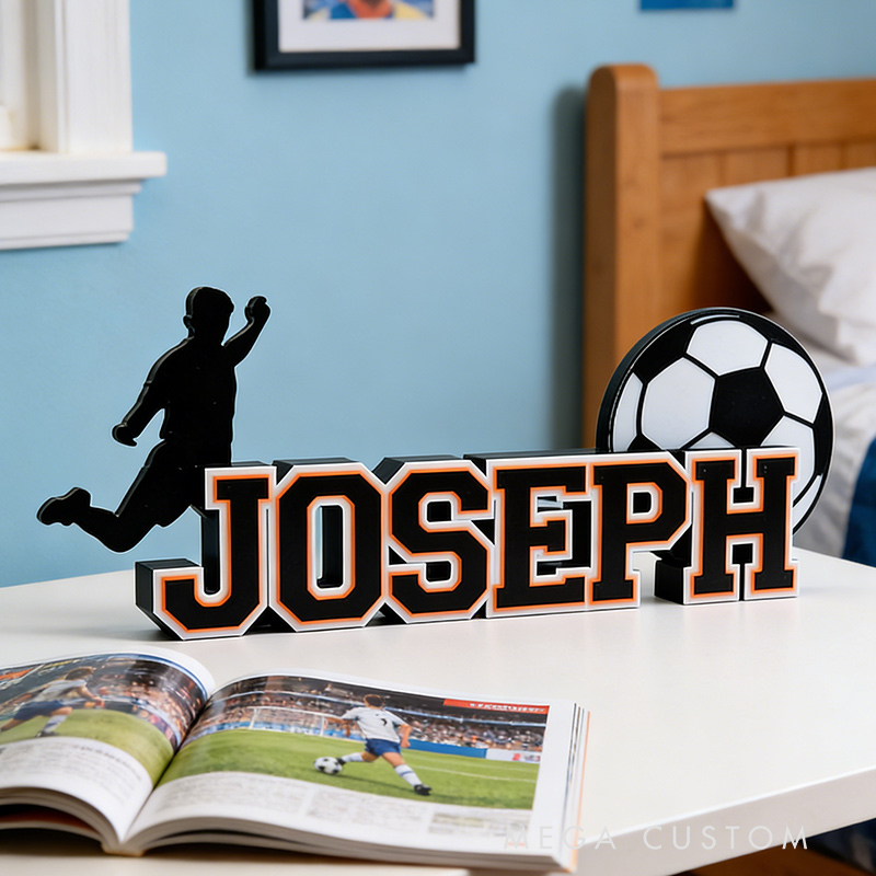 Personalized Soccer Name Sign Featuring Custom Name