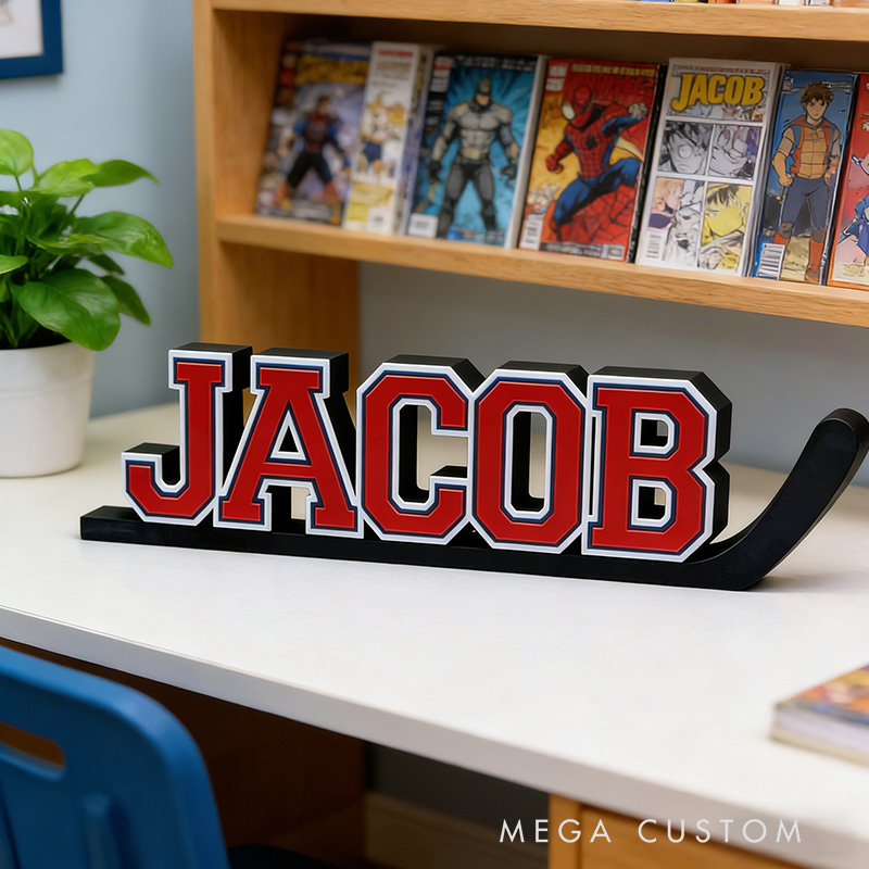 Personalized Ice Hockey Name Sign Featuring Custom Name
