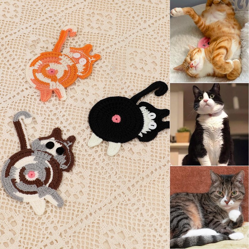 Personalized Cat Lover Funny Kitty Bum Drink Mat Quirky Cat Lover Gift