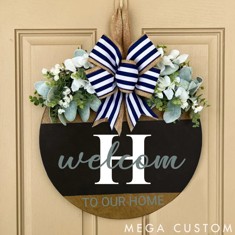 Personilzed Front Door Decor Last Name Welcome to Home Sign for Family