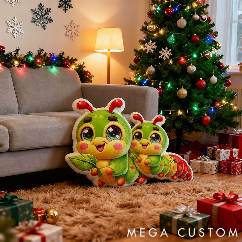 Personalized Graphic 3D Print Pillows Pillow, Custom Caterpillar Pillow with Name for Family