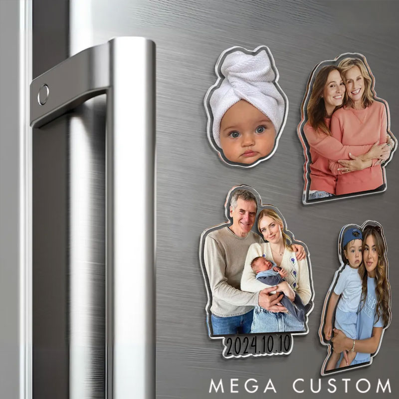 Personalized Custom Family Photo Acrylic Magnet: Family 2025 Photo Keepsake Gift Valentines Gift for Family