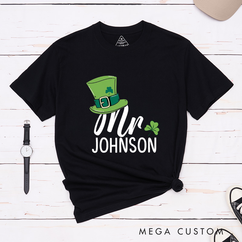 Personalized St. Patrick's Day Mr and Mrs Matching Classic T-Shirt 