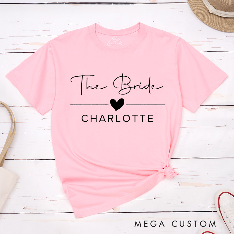 Personalized The Bride Matching T-Shirt Bridesmaid T-Shirt Bride's Crew T-Shirt Bachelorette Party Gift