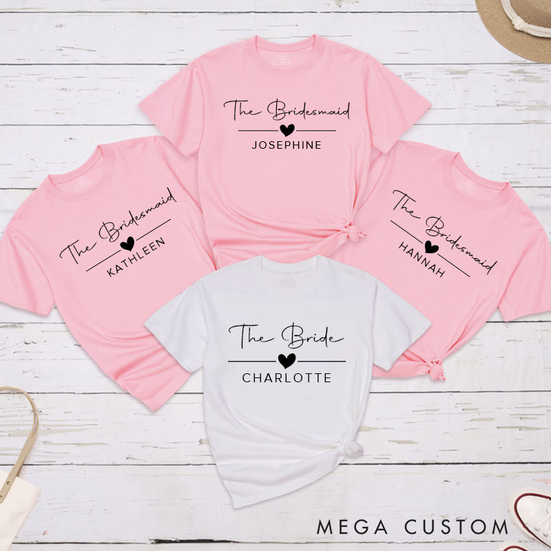 Personalized The Bride Matching T-Shirt Bridesmaid T-Shirt Bride's Crew T-Shirt Bachelorette Party Gift