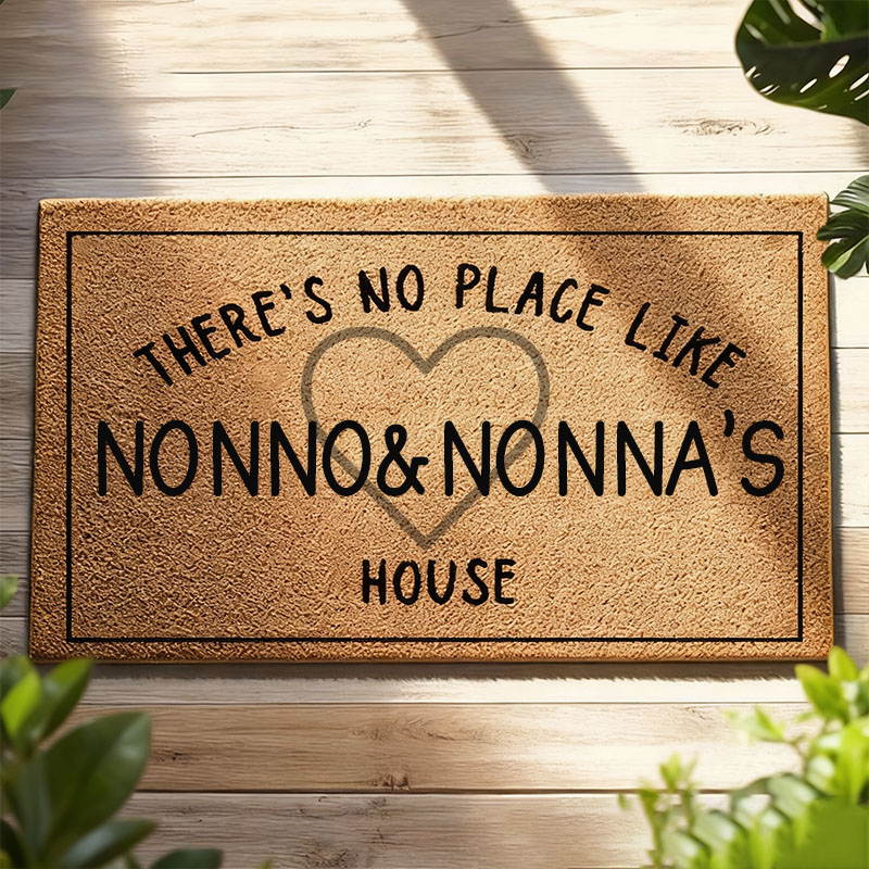 Personalized There Is No Place Like Grandparents House Doormat Housewarming Gift Welcome Mat for New Home Family Door Mat Indoor Outdoor Decor