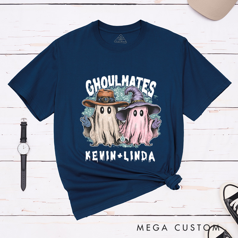 Personalized Ghost Soulmate Halloween Couple Matching T-Shirt Funny Ghost Couple Shirt