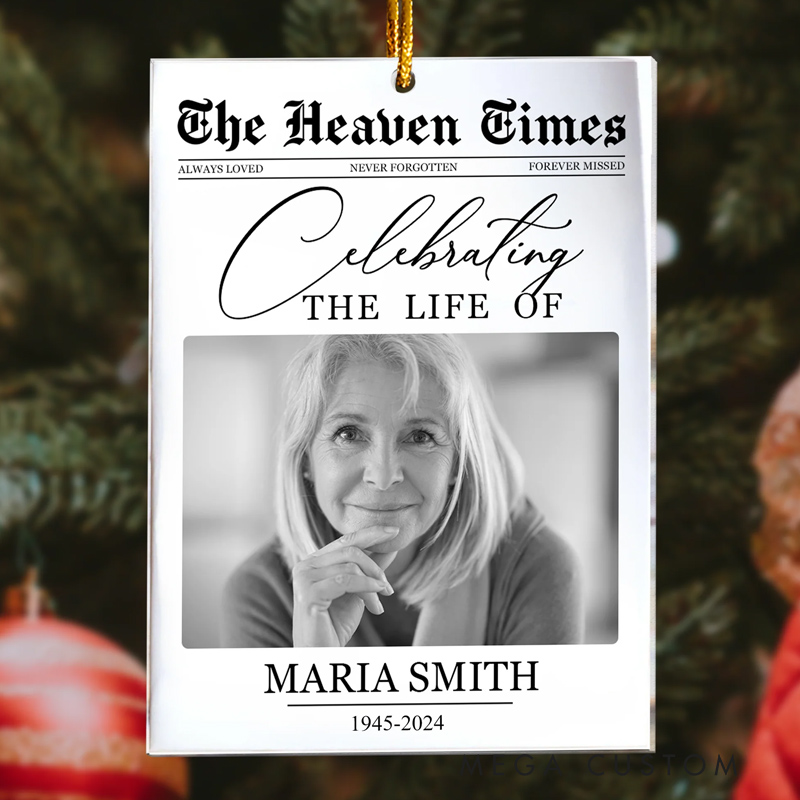 Personalized Photo Memorial Ornament The Heaven Times Acrylic Photo Christmas Ornament In Loving Memory Gift 