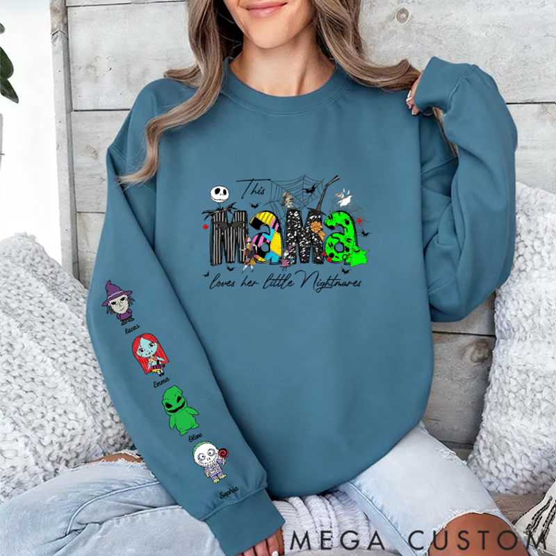 Personalized Sweatshirt Custom Mama Loves Her Nightmares Sweatshirt