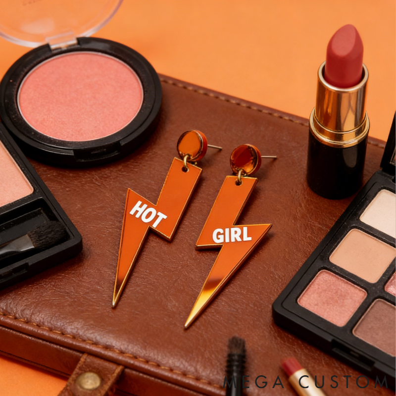 Personalized Multi-Color Lightning Bolt Earrings Edgy Statement Gift for Fashion Girls