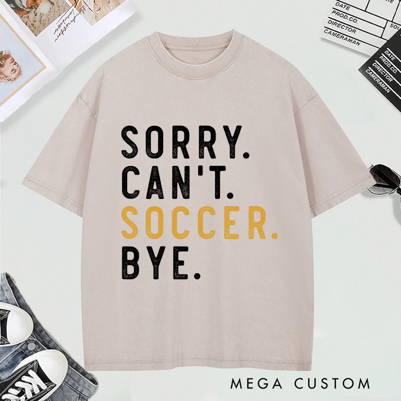 Personalized Soccer Washed T-Shirt – Custom Sporty Design for Soccer Lovers