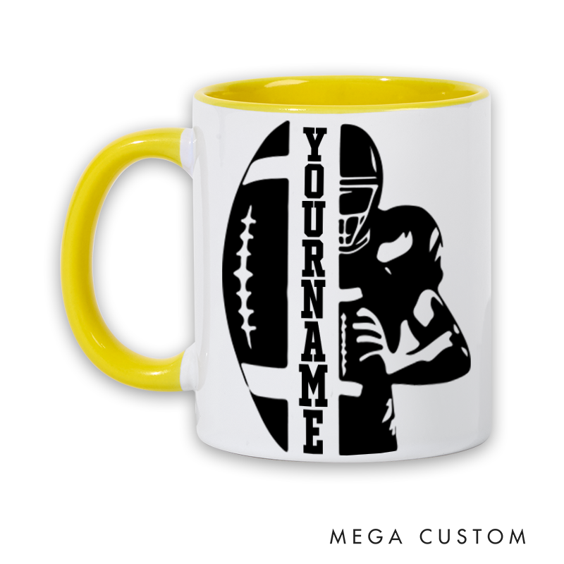 [Copy]Personalized American Football and Rugby Player Design Mug with Custom Name