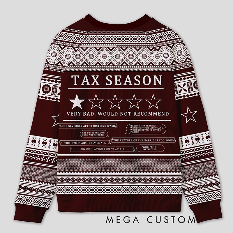 Personalized One Star Review Funny Ugly Sweater Office Holiday Party Gift for Accountants