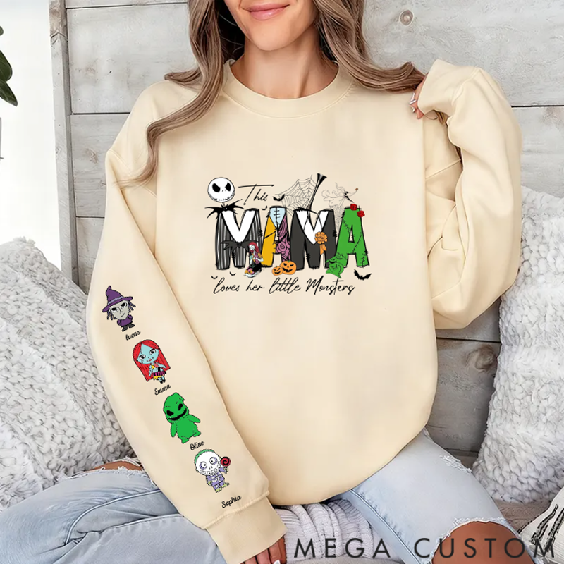 Personalized Sweatshirt Custom Mama Loves Her Nightmares Sweatshirt