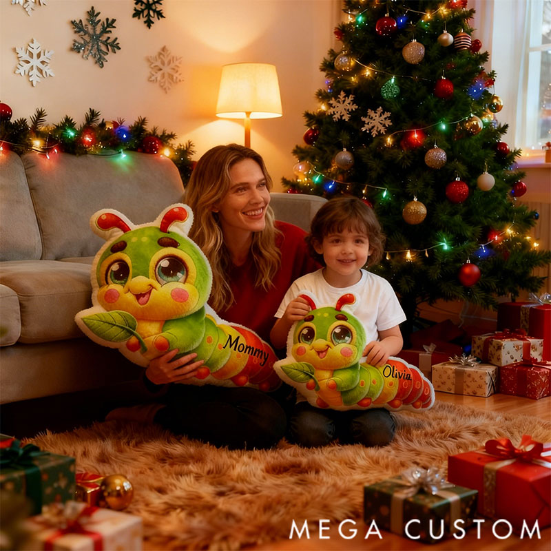 Personalized Graphic 3D Print Pillows Pillow, Custom Caterpillar Pillow with Name for Family