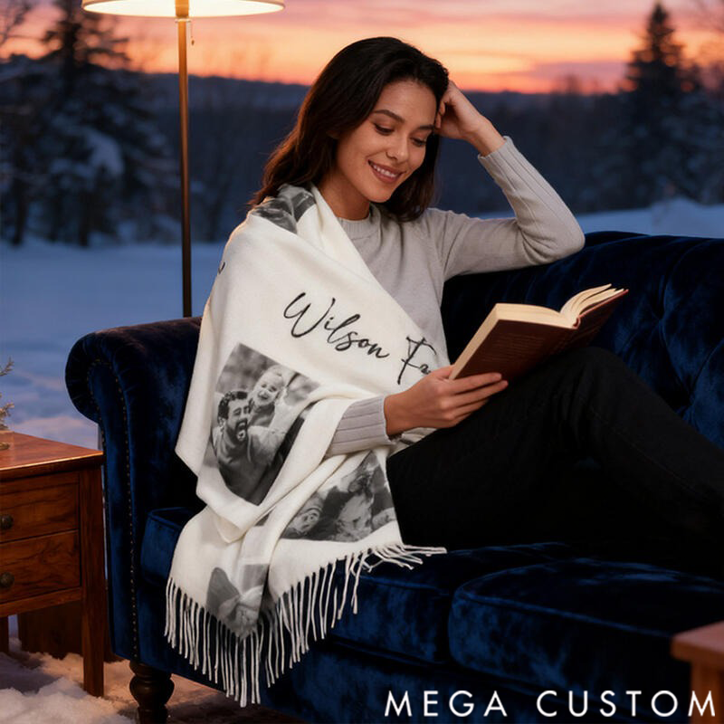 Personalized Custom Scarves with Family Photos Are a Practical New Year Gift for Family Members
