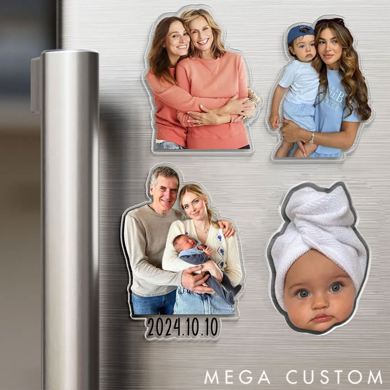 Personalized Custom Family Photo Acrylic Magnet: Family 2025 Photo Keepsake Gift Valentines Gift for Family