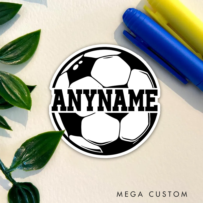 Personalized Soccer Ball Sticker Custom Name Design  