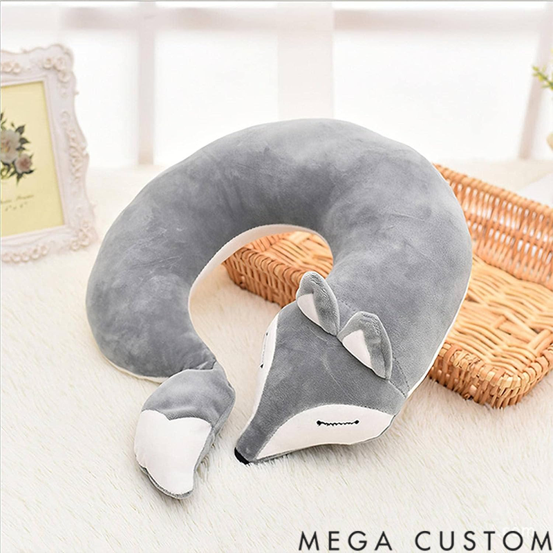 Personalized Travel Pillows for Kids Neck Pillow Animal Fox Cartoon Pillow Airplanes for Adult