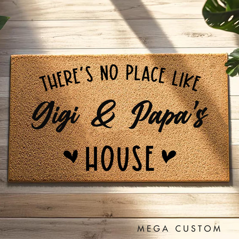 Personalized There Is No Place Like Our House Doormat Housewarming Gift Welcome Mat for New Home Indoor Outdoor Door Mat Family Home Decor Rug