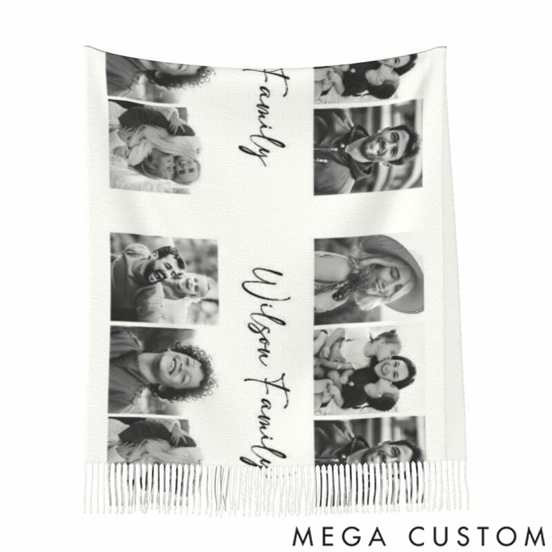 Personalized Custom Scarves with Family Photos Are a Practical New Year Gift for Family Members