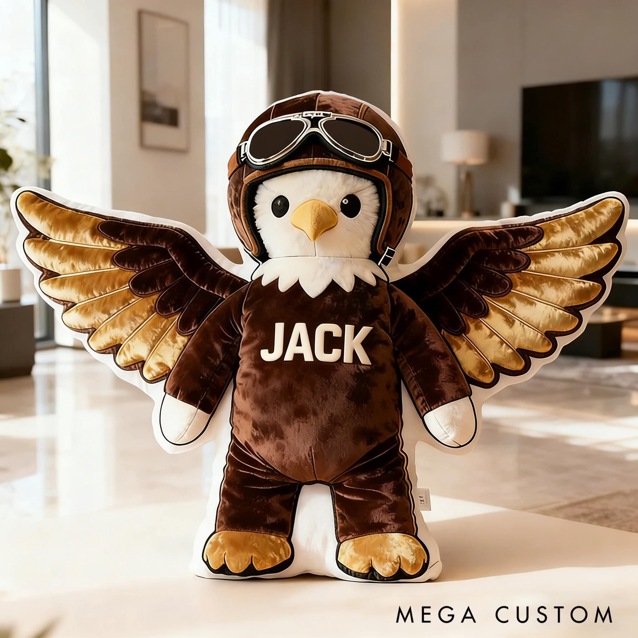 Personalized Mascots Pillow with Pilot Gear for Kids and Sport Lovers